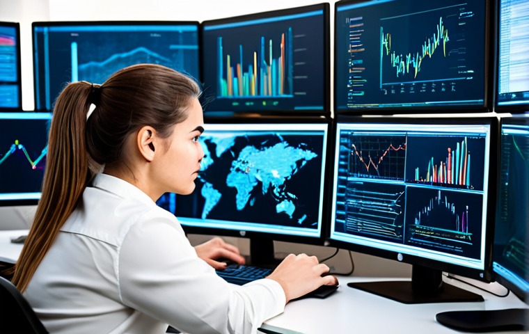 **
A professional cybersecurity analyst, fully clothed in business casual attire, working at a brightly lit desk in a modern office. Multiple monitors display lines of code and network diagrams. Focus on the analyst's focused expression. Safe for work, appropriate content, professional, perfect anatomy, correct proportions, well-formed hands, proper finger count, natural pose.
**