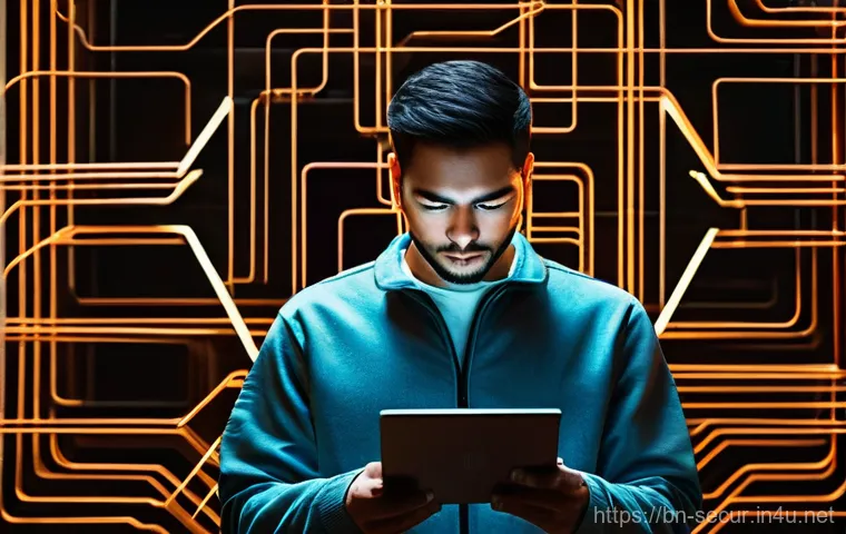 정보보안학 보안 점검 및 테스트 - **Digital Fortress Defense**
    A vigilant male or female figure, representing a cybersecurity expe...