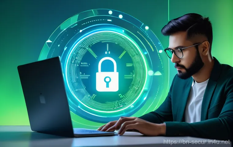 정보보안학 보안 솔루션 - **Image Prompt: Digital Fortress - Strong Passwords & Multi-Factor Authentication**
    "A diverse, ...