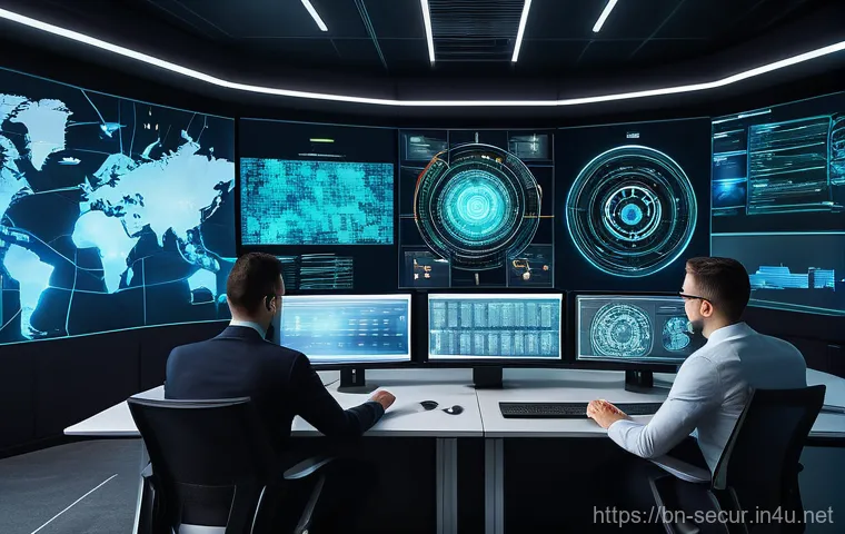 정보보안학 인공지능 보안 - **Prompt: "A vibrant and dynamic image illustrating artificial intelligence as a vigilant protector ...