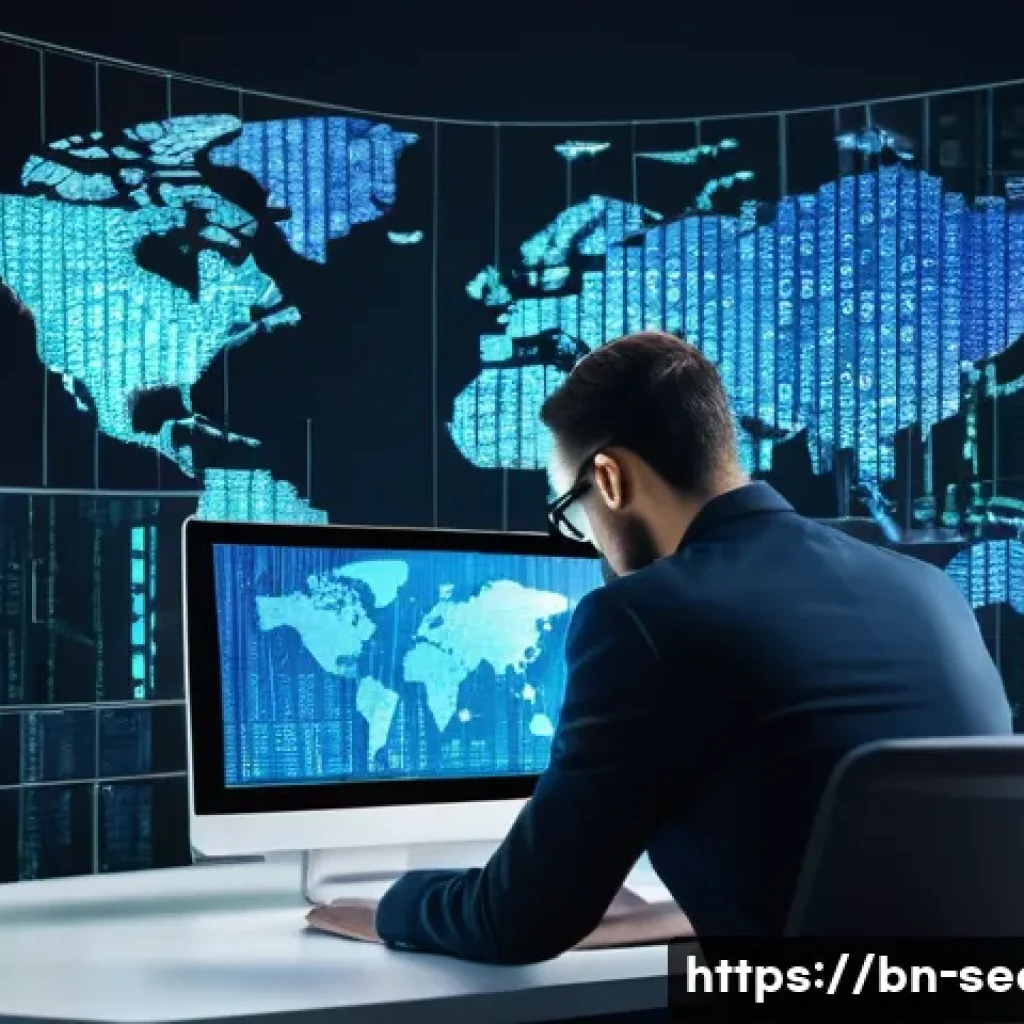 정보보안학 디지털 인증서 - A professional digital security expert in a modern office environment, analyzing digital certificate...