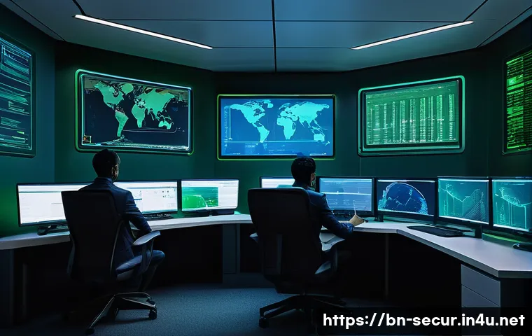 정보보안학 침해 대응 팀 역할 - A modern cybersecurity operations center with diverse Bengali professionals actively monitoring mult...